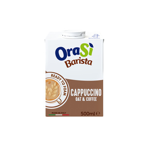OraSi Barista Bebida de Cappuccino a Base de Plantas con Avena y Café 0.5 litros 12 unidades Vida Útil de 360 Días - Product Image 1