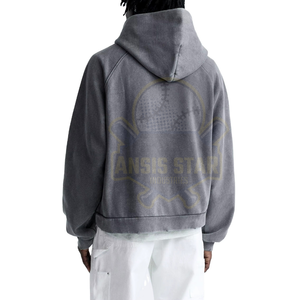 Premium Heavyweight <b>Oversized</b> Men's 100% Cotton French Terry <b>Fleece</b> Pullover <b>Hoodie</b> Streetwear Sweatshirt Custom Embroidery - Product Image 2