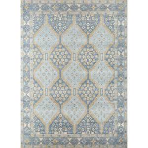 Tapis en laine noué à la main Erbe Blue, motif géométrique, 9x12, patchwork et motif allée, pour usage domestique, modèle GS-34 - Product Image 1