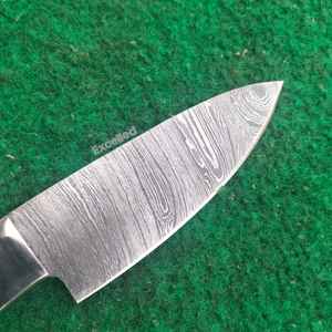 Personalizado hecho a mano Damasco 8 pulgadas Chef cuchillo mango de madera afilado Cuchillo de cocina con Funda de cuero - Product Image 3