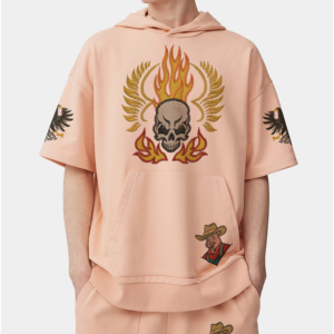 ชุดวอร์ม2ชิ้นสำหรับทั้งชายและหญิงชุดเสื้อฮู้ดและกางเกงขาสั้นระบายอากาศลายพิมพ์แบบกำหนดเองสำหรับฤดูใบไม้ผลิ - Product Image 1