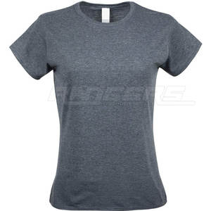 T-shirt en coton ajusté pour femmes Gris chiné Coupe athlétique Slim Fit pour la salle de sport et le port quotidien Fabricant de vêtements en gros Hauts pour femmes - Product Image 1