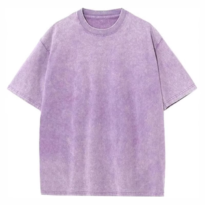 T-shirt 100% pur coton lavé personnalisé pour hommes et femmes tricoté en vrac surdimensionné avec un design personnalisé - Product Image 2