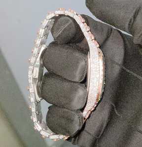 นาฬิกาข้อมือหรูหราสไตล์โบราณ ประดับเพชรโมอิสซาไนต์ VVS ขนาด 40 มม. ระบบควอตซ์ หน้าปัดสไตล์ตะวันออกกลาง เครื่องประดับชั้นดี สไตล์ฮิปฮอป สำหรับผู้ชาย - Product Image 5