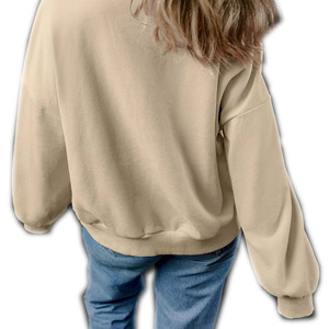 OEM Casual blanco liso bordado sudadera media cremallera polar algodón Sudadera con capucha de gran tamaño señoras Sudadera con capucha para mujer sudadera - Product Image 3