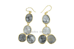 พลอยทับทิมธรรมชาติสีดำ925ต่างหูเงินสเตอร์ลิงต่างหูแฟชั่นต่างหูน่ารักสำหรับผู้หญิงของขวัญงานปาร์ตี้หินตะวันตก - Product Image 2