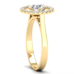 Bijoux fins personnalisés 14K 18K 22K or blanc plaqué rhodium taille ronde 1Ct bagues solitaires en diamant de laboratoire pour les femmes - Product Image 3