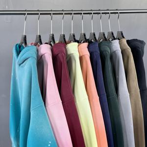 100% algodón Vintage Acid Wash Sun Faded Sudadera con capucha para hombre Moda personalizada Deporte desgastado en blanco Sudadera con capucha de gran tamaño de alta calidad - Product Image 2