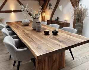 Table à manger carrée moderne en bois massif écologique faite à la main pour appartement et hôtel, mobilier de salle à manger - Product Image 6