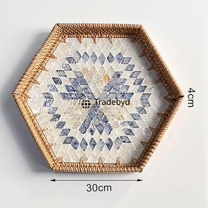 Elegant Rattan Serving Tray Handcrafted Multi-Purpose Modern Home Decor Premium Quality Movable Tradebyd - Product Image 6