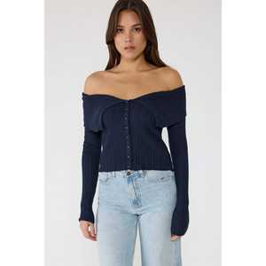 Top de punto con detalle de botones en el hombro abierto - Product Image 1