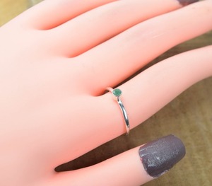 Bague en onyx vert naturel Cabochon en argent sterling 925 massif bijoux faits à la main en argent sterling 925 bijoux de bague estampée - Product Image 2