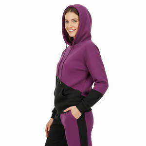 Compra al por Mayor Sudaderas Personalizadas para Mujer, Sudadera con Paneles en Contraste, Estilo Informal, Logotipo Propio OEM, Ajuste Holgado, Hombros Caídos, Sudaderas de Algodón - Product Image 2