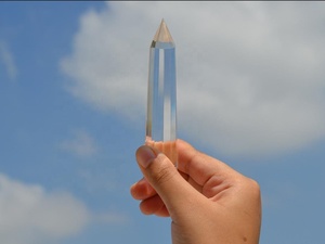 Clean <b>Crystal</b> Quartz massage <b>wand</b> Gemstone Healing obelisk <b>Wand</b> For Healing <b>Crystal</b> Point 32 faceted used for healing and reiki - Product Image 2