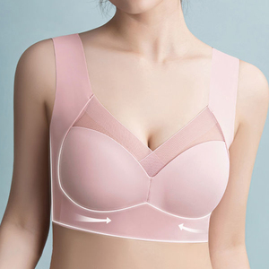 Sujetadores deportivos inalámbricos ligeros para mujer, Bralette sin costuras de talla grande, Sujetador de encaje sin espalda para mujer, chaleco a prueba de golpes, tallas superiores - Product Image 4