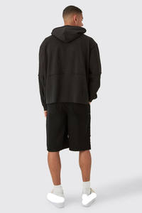 เสื้อฮู้ดดี้ผู้ชายผ้าฝ้าย 100% ทรงโอเวอร์ไซส์ ดีไซน์ใหม่ ขอบยางยืด แต่งลายขาดๆ สไตล์เฟรนช์เทอร์รี่ รับปักโลโก้ตามสั่ง ขายส่ง - Product Image 2