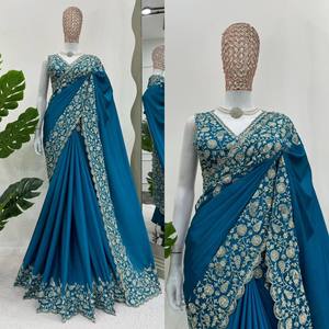 Rich Look último diseñador Banarasi Sari de seda suave con pieza de blusa sin costuras para mujeres indias y paquistaníes precio al por mayor - Product Image 6
