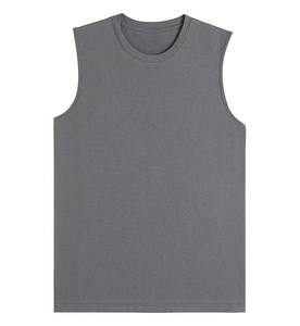 OEM Custom Logo Embroidery Printed Design Solid Color heavy 240g <b>vest</b> sleeveless t-shirt loose <b>sweat</b>-absorbent sports <b>vest</b> - Product Image 5