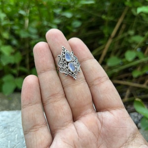 Rainbow Moonstone Ring Boho Style Natural Healing Gemstone Jewelry Custom Size Perfect <b>Gift</b> <b>for</b> <b>Her</b> Elegant <b>Spiritual</b> Design - Product Image 3