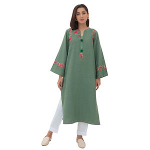 คุर्ติสผู้หญิงแบบใหม่ปี 2025 คุณภาพสูง พิมพ์โลโก้ตามสั่ง แขนยาว 1 ชิ้น ปักลาย ดีไซน์ใหม่ - Product Image 1