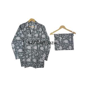Conjunto de Pijama de Algodón 100% para Mujer, Estampado Floral, Transpirable, Manga Tres Cuartos, para Primavera/Verano - Product Image 2
