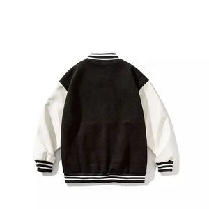 High Street Winter Baseball Varsity Jacket Abrigo de lana para hombre y mujer Stand Collar Hip Hop Style Grueso Warm Letterman Jacket - Product Image 1