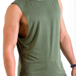 Camisetas sin mangas de microfibra personalizadas para hombre, camisetas de algodón sin mangas estampadas a precio bajo, tejido de punto directo de fábrica - Product Image 4