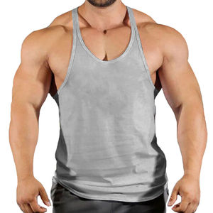 Débardeurs de sport pour hommes, poids lourd 100% coton Jersey Stringers Marque Sérigraphie Lettres Droites Débardeurs Plus Size - Product Image 3