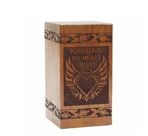 Urne funéraire à mémoire d'amour Boîte à souvenirs en bois gravée personnalisée Urne de crémation florale pour adultes Boîte à souvenirs commémorative pour animaux de compagnie - Product Image 2