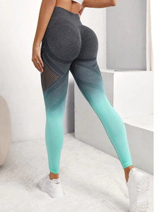 Custom Fitness Gym Wear Ropa Malla Yoga Pantalones Leggings Sublimación Tie Dye Ombre Hollow Out Print Leggings deportivos - Product Image 4