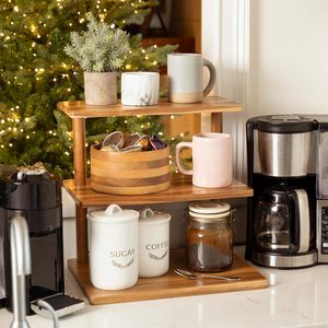 แท่นโชว์ขนมไม้อะคาเซีย3ชั้นสำหรับเค้กขนมอบมัฟฟินและเสิร์ฟในงานปาร์ตี้ - Product Image 3