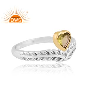 แหวนพลอยเพอริโดธรรมชาติคุณภาพดีที่สุดแหวนดีไซน์รูปหัวใจทำจากเงินสเตอร์ลิงปรับได้ตามต้องการ - Product Image 3