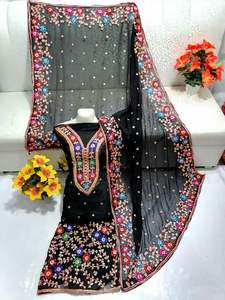 Salwar Kameez de style designer avec broderie Gota pour femmes, pour les occasions festives et nuptiales, vêtements de soirée, matière acrylique - Product Image 5