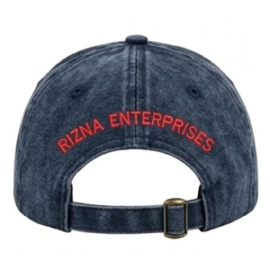 Gorra de Béisbol RIZNA Vintage Deportiva de Sarga Vaquera, 6 Paneles, Ajustable, Unisex, Casual, con Logotipo Bordado en el Panel Frontal, Azul, de Algodón - Product Image 5