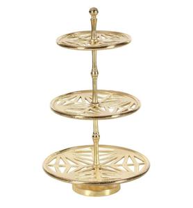 Golden Two Tier Home Decor Cup Cake Metal Stand Table Top Kids Party Used Christmas Cake Stand - Product Image 2