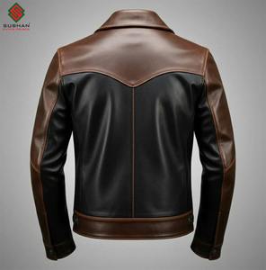 Blouson aviateur en cuir synthétique solide fait à la main - Hiver décontracté Fermeture éclair Col mandarin Service OEM - Product Image 3