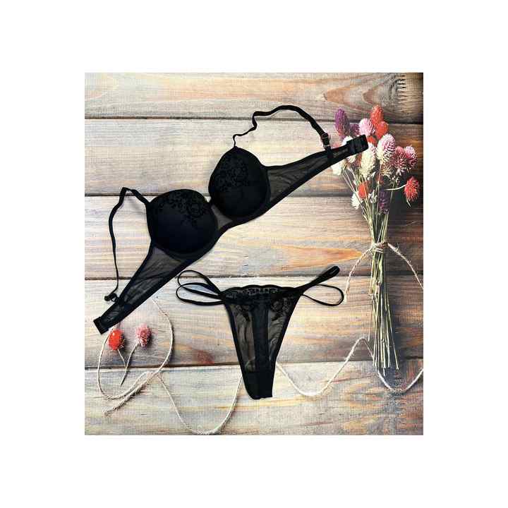 CAMPAIGN SUPPORTED PADLED PATTERNED DOUBLE BRA SET