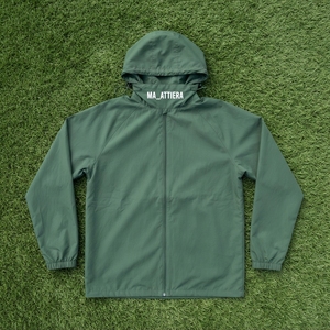<b>Men</b> Green Hooded Windbreaker <b>Jacket</b> Full Zip Lightweight Outdoor <b>Running</b> Sports Shell <b>Jacket</b> with Drawstring Hood - Product Image 1