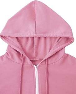 Nouvelle tendance personnalisée fermeture éclair rose couleur sweat à capuche pour femme haut court sweat à capuche zippé coton surdimensionné Sexy recadrée Yoga à capuche 2026 - Product Image 5
