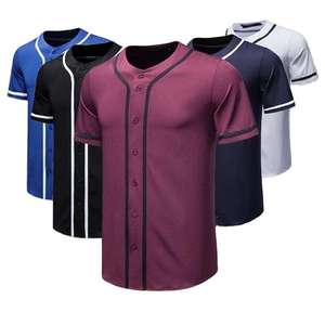 Trade Assurance XL Tamaño Logotipo personalizado Camisetas de béisbol Ropa deportiva transpirable Sublimación EE. UU. Camiseta de béisbol de softbol en blanco personalizada - Product Image 1