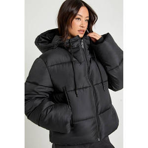 <b>Lightweight</b> Breathable Knitted Canvas Waterproof Plus Size Quilted Polyester Plain Dyed Hooded <b>Puffer</b> <b>Jackets</b> Men <b>Women</b> Casual - Product Image 1