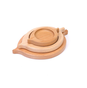 Chargeur en bois rustique assiette ou plats en forme de feuille décorative vaisselle naturelle pour quantité de restaurant 3 pièces - Product Image 1