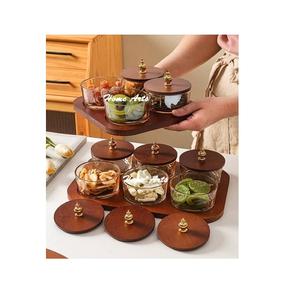 แก้วช็อคโกแลตเซิฟเวอร์พร้อมถาดไม้และที่จับสำหรับวางถั่วขนาดและรูปร่างกำหนดได้เอง - Product Image 2