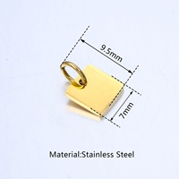 Bijoux fantaisie en acier inoxydable miroir poli carré hexagonal pendentif breloque bricolage Extension chaîne queue Logo étiquettes
