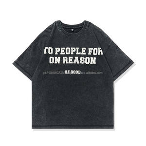 Nueva llegada OEM venta al por mayor logotipo personalizado peso pesado Camiseta 100% algodón lavado ácido camiseta hombres holgada camiseta lisa - Product Image 4