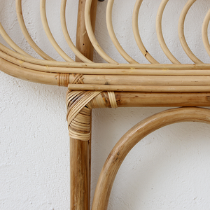 Cabecero de Cama Arqueado Pequeño Hecho a Mano con Mimbre, Decorativo, Estilo Boho, Panel Trasero para Muebles de Dormitorio, Muebles de Dormitorio Bohemios - Product Image 4