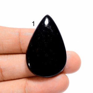 คุณภาพสูง 100% สีดําธรรมชาตินิล Faceted หยดหลวม Faceted อัญมณี 30 มม.อาเกตสีดํา Faceted หยดสําหรับเครื่องประดับ - Product Image 1