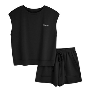 Men Casual Two Piece Shorts <b>Set</b> Oversized T Shirt Biker Shorts Summer Streetwear RELEVO INDUSTRIES <b>Knitted</b> Solid - Product Image 1