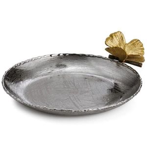 Elegante Bandeja de Servicio de Metal Moderno con Diseño Martillado Niquelado para Ramadán y Bodas, Decoración Duradera para el Hogar, Elegante para Servir Bebidas - Product Image 4