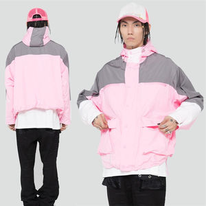 Chaquetas SoftShell a prueba de viento para hombre, ropa de calle, chaqueta cortavientos de gran tamaño con cremallera de poliéster Vintage - Product Image 5